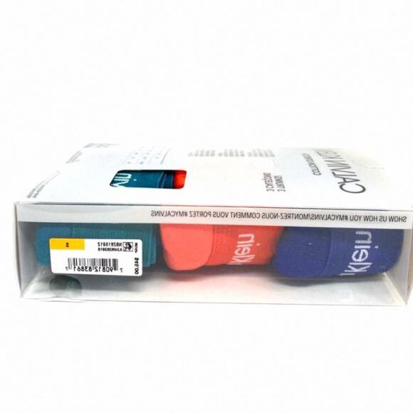 💖MEGA SALE💖Calvin Klein 3 Pack Cotton Stretch Trunks NB2615912 Men Orange Blue - Picture 8 of 9